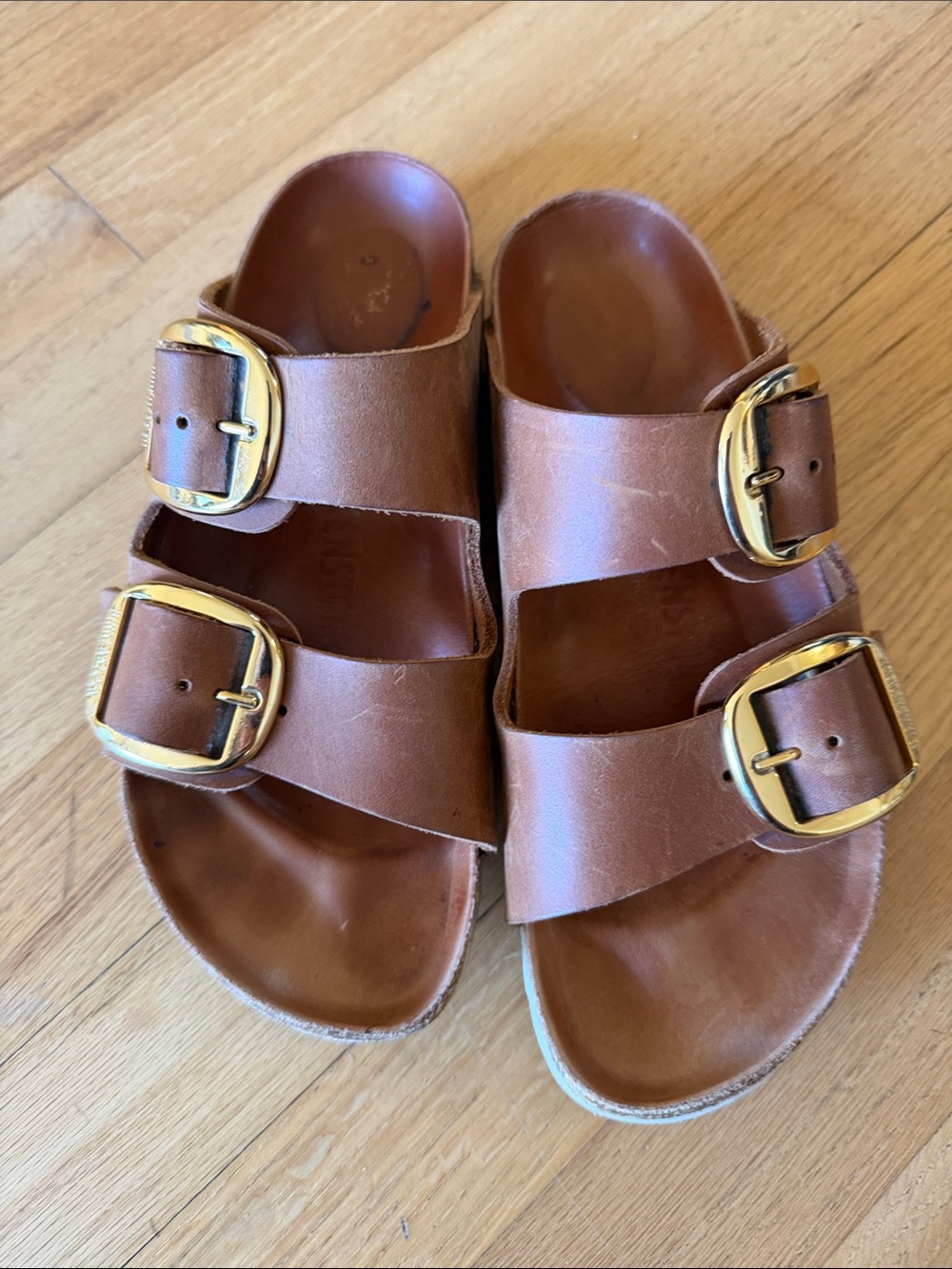 Birkenstock Oiled Arizona with Gold Buckles